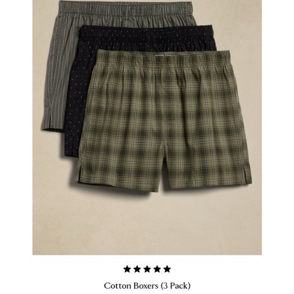 Men's Organic Cotton Boxers 3-Pack x 3 Banana Republic new in box size Medium